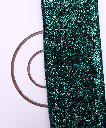 black and green heavy sequin embroidery velvet fabric b106 5711